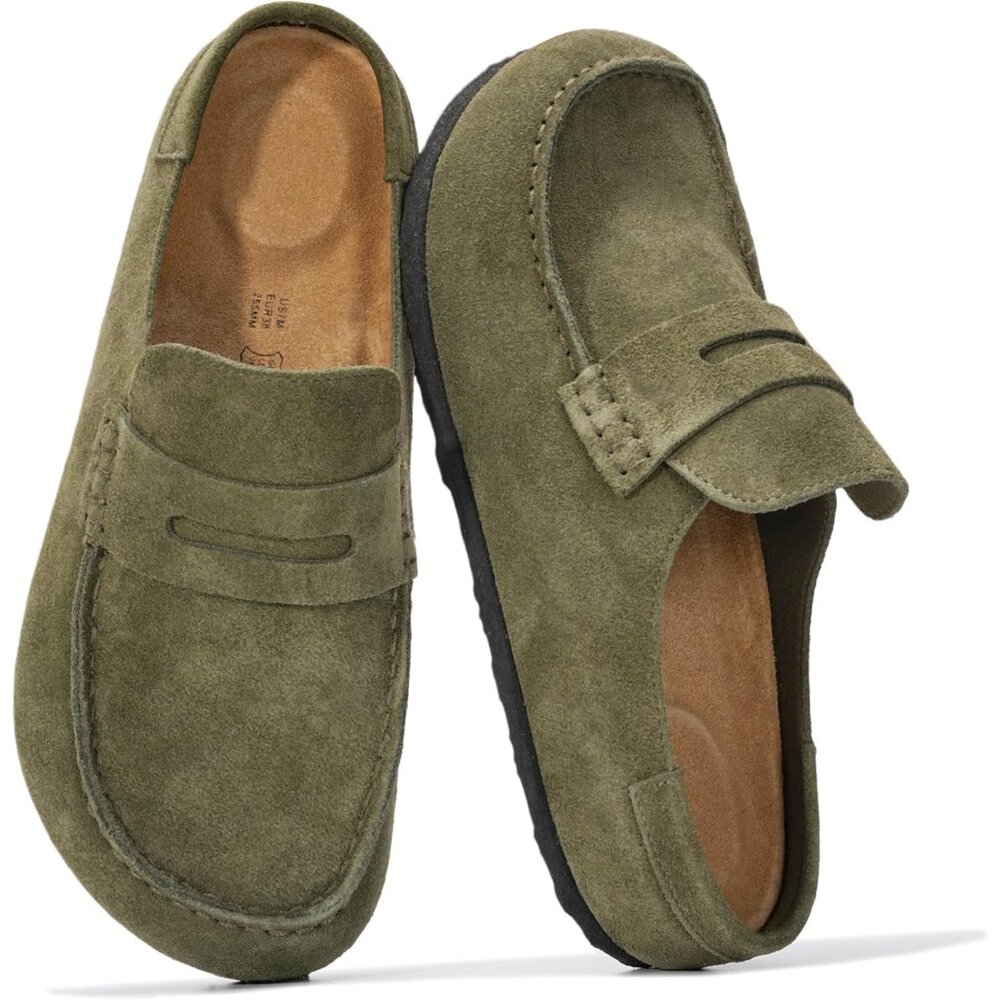 〽️Women's Moccasin-Style Clog Mule Thyme Haven Suede Closed Toe Casual Shoes